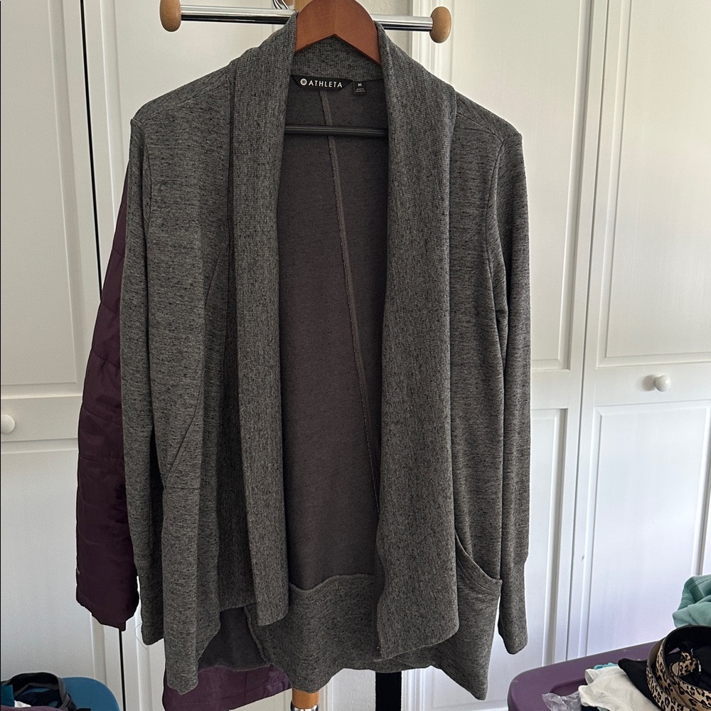 Athleta Cozy Soft Pranayama Wrap Light Gray Heather Womens Size Medium‎
